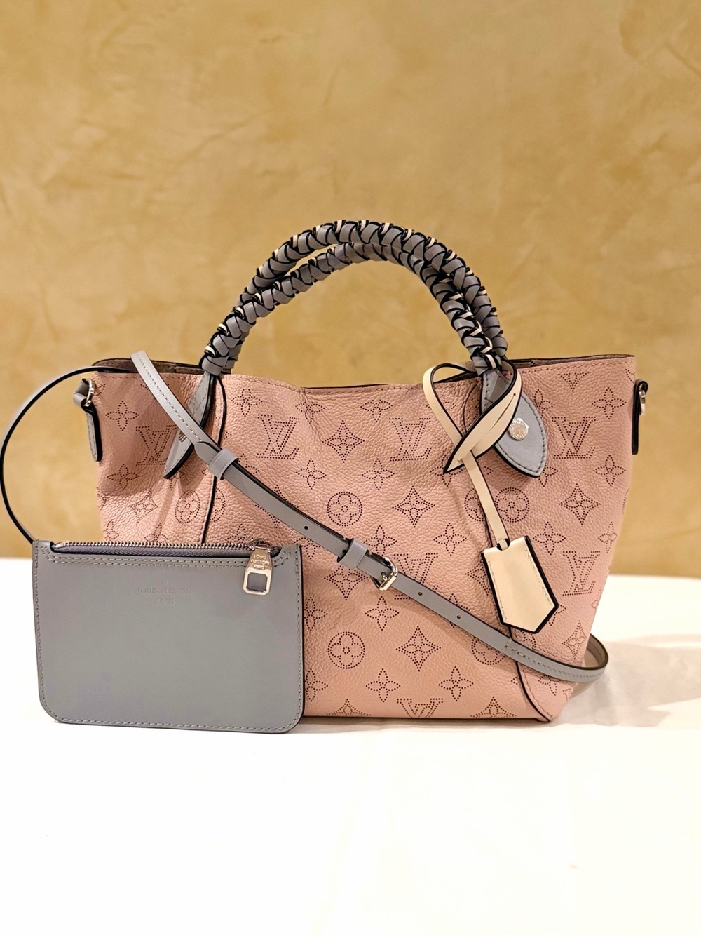 Louis Vuitton Mahina Braided Handles Monogram Hina PM Pink